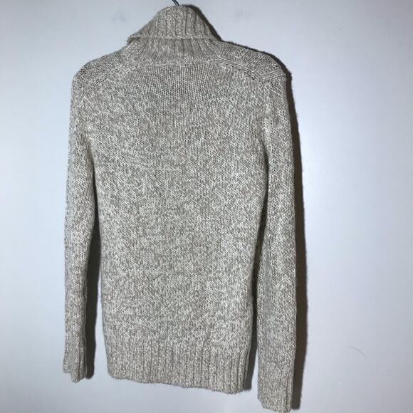 La Fee Maraboutee turtleneck long sleeve cable knit cream tan sweater soft sz 2 - Picture 2 of 8